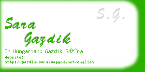 sara gazdik business card